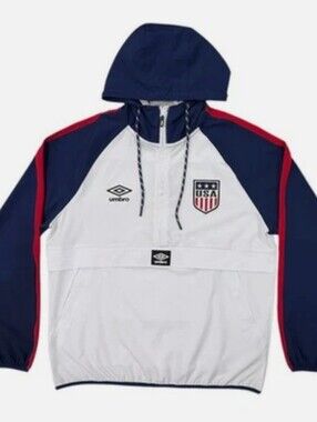 Umbro Unisex Adult Team USA Size XL 1/2 Zip Hooded Pullover
